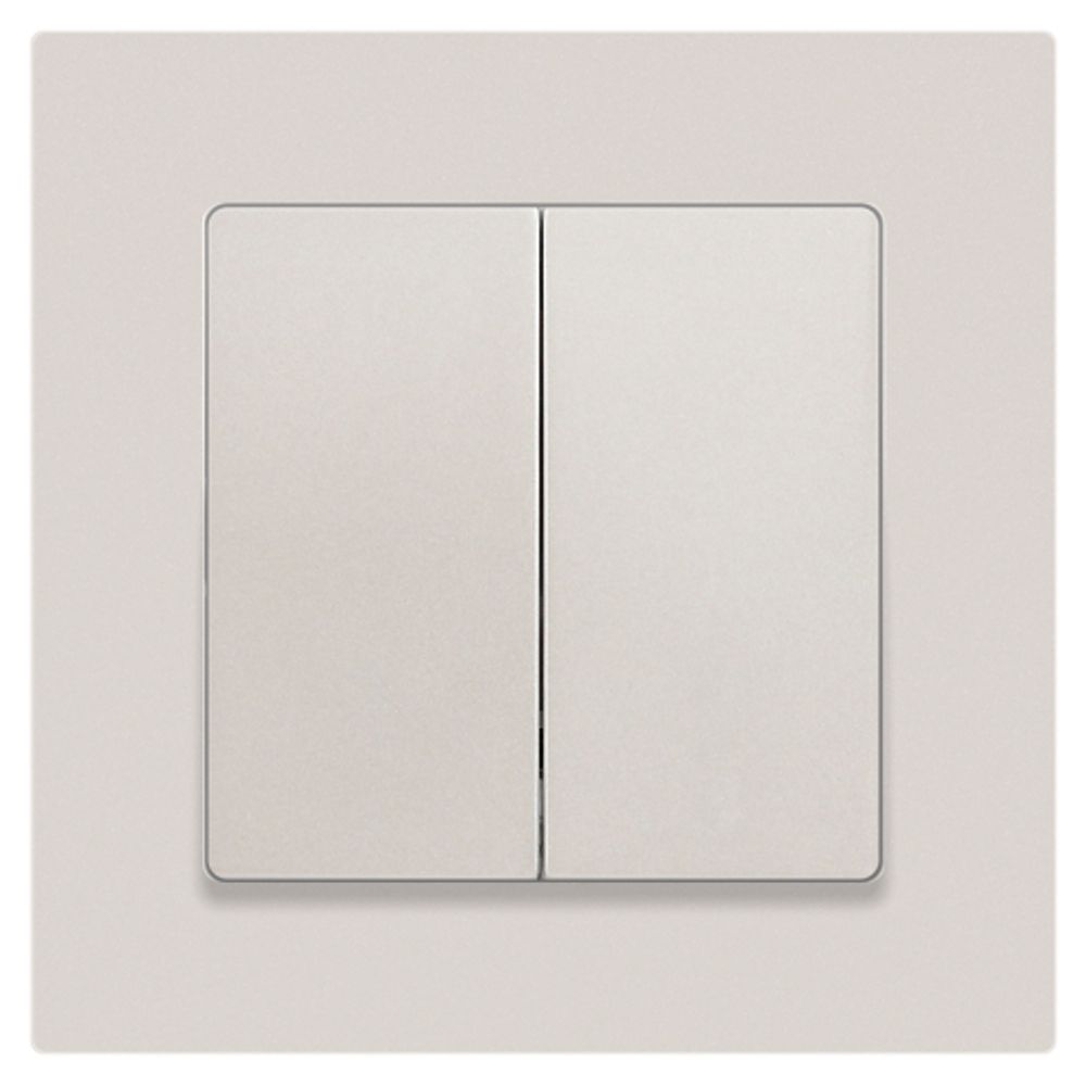 Переключатель Intro Accent 6-107-06 двойной, 10А-250В, IP20, СУ, AL/CU, перламутр