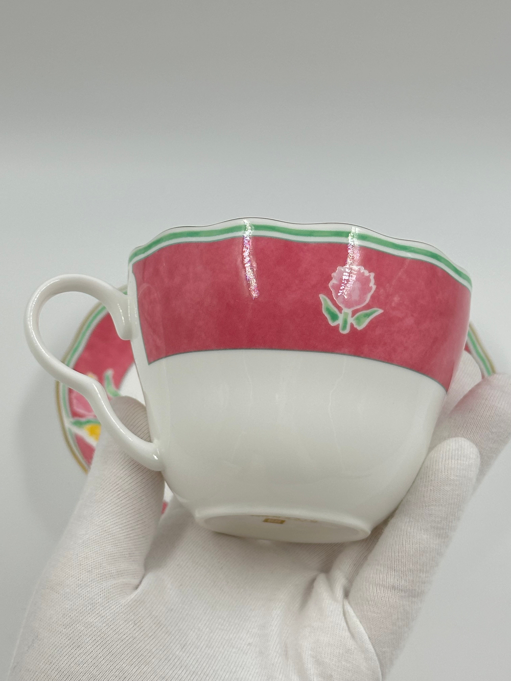 Чайная пара с розовой каймой Givenchy by Yamaka