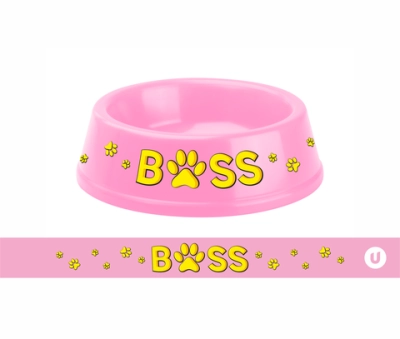 Миска пластиковая «МОЙ БРО - БОСС!, цвет розовый, 21*6,5см (логотип на миске) 700мл