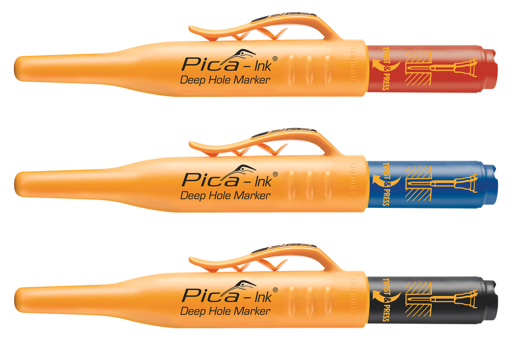 PICA-MARKER 150/41 Строительный маркер для глубоких отверстий Pica - Ink (Синий/Черный/Красный)