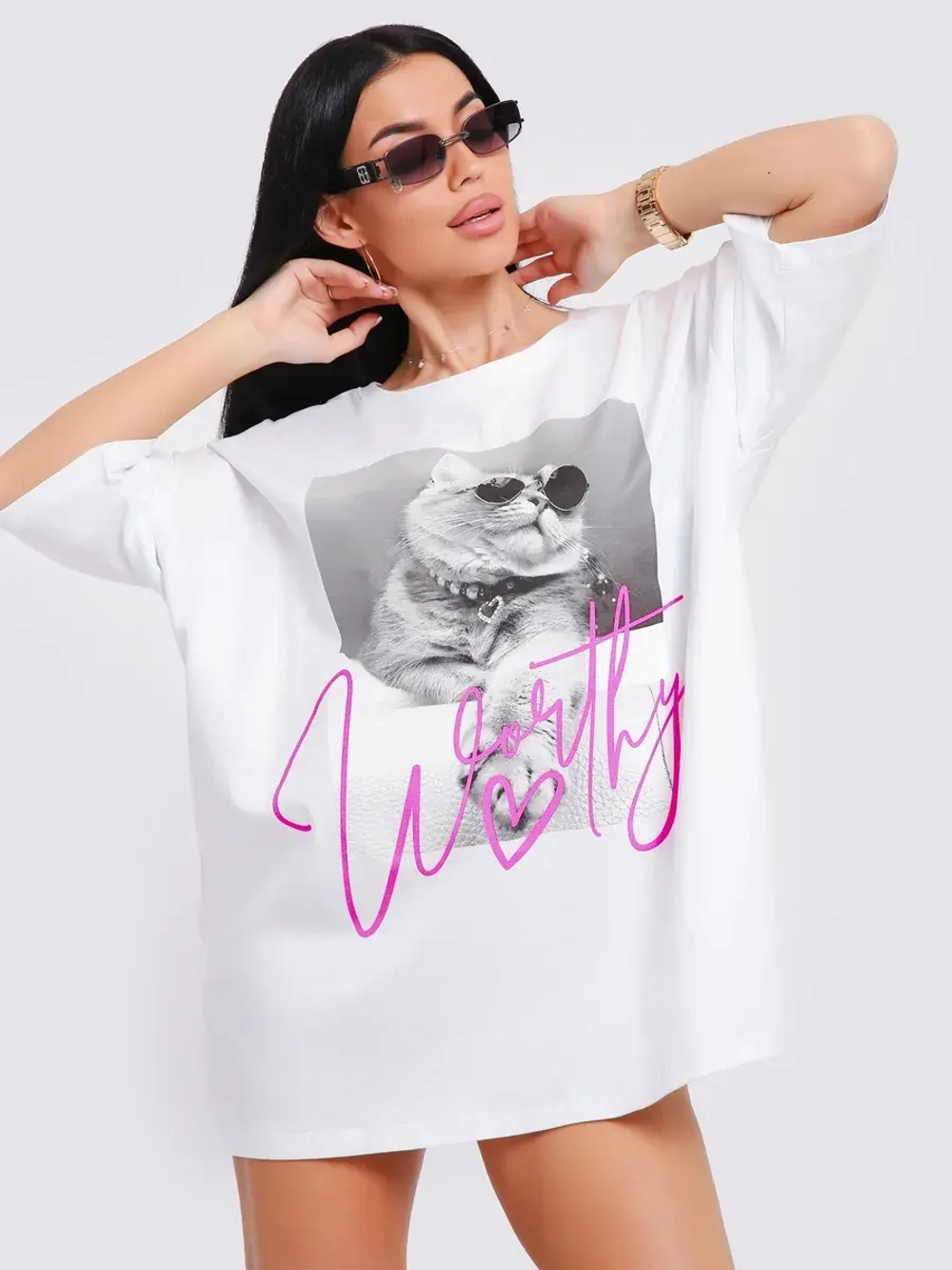 Футболка женская оверсайз принт