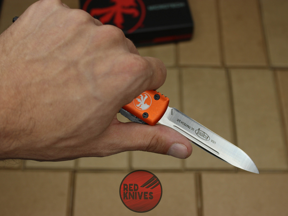 Нож Microtech Ultratech S/E - оранжевая рукоять, стандартный клинок сатин + запчасти RK-367