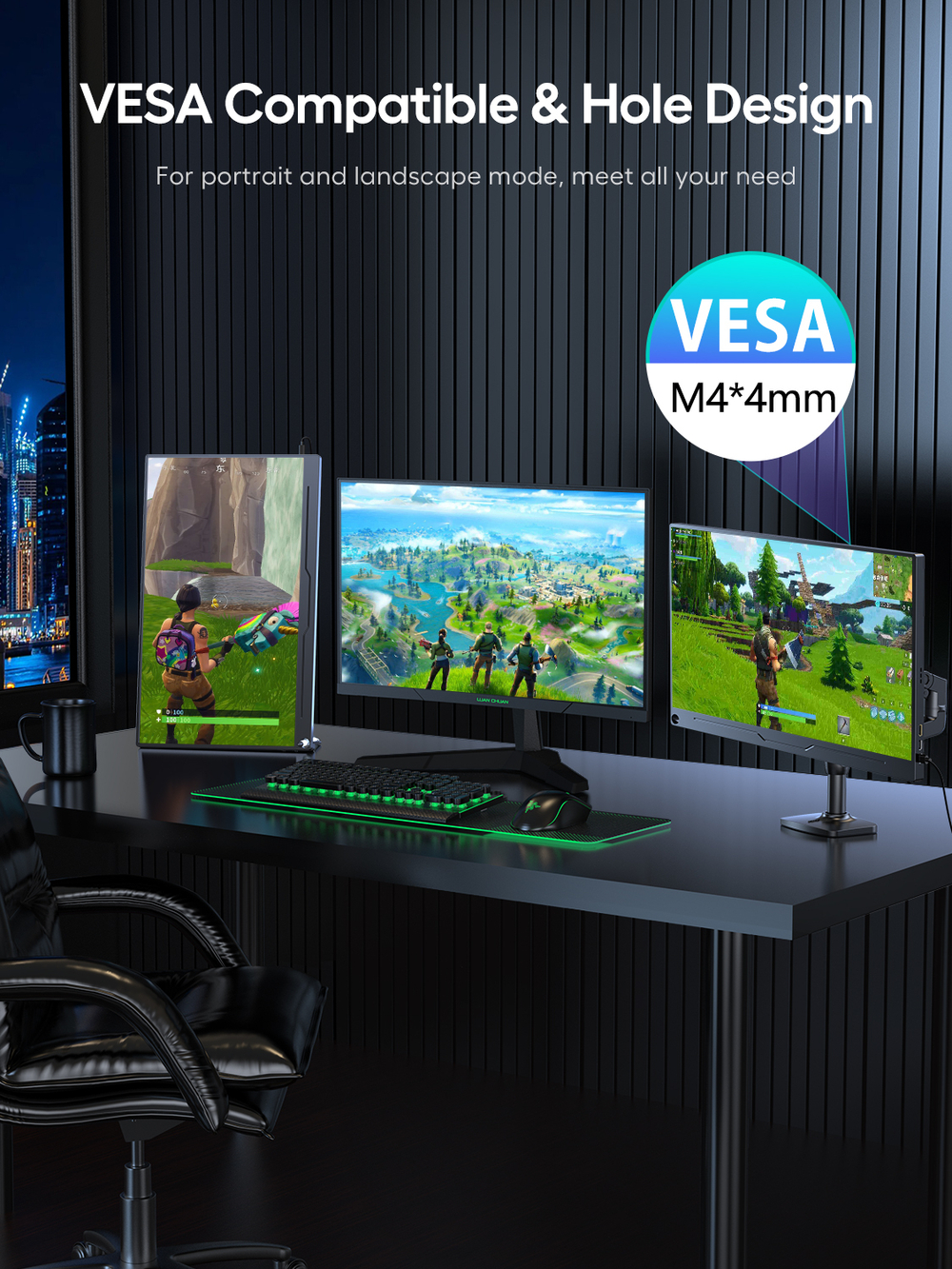 18.5" Портативный монитор с магнитным чехлом Uplays E03 FHD IPS 1920x1080, 120 Гц