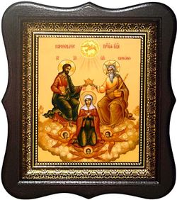 Коронование Пресвятой Богородицы. Икона на холсте.