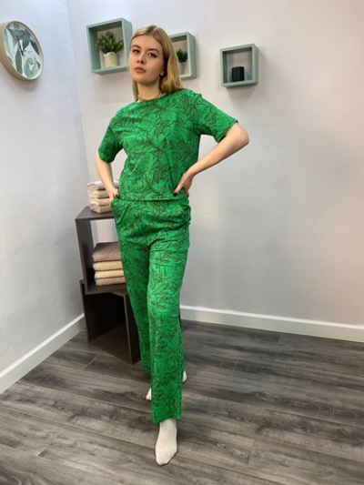 Костюм женский "Тропики зеленый К.П" брюки (ЮС)