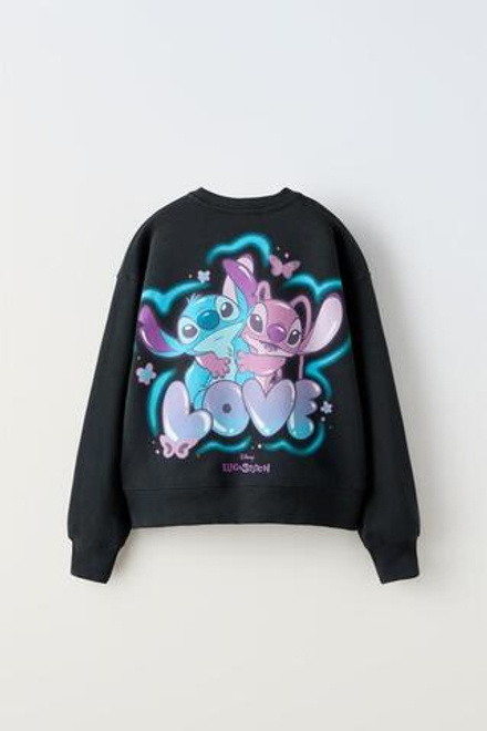 ZARA ТОЛСТОВКА С ПРИНТОМ LOVE STICH © DISNEY, АНТРАЦИТОВО-СЕРЫЙ