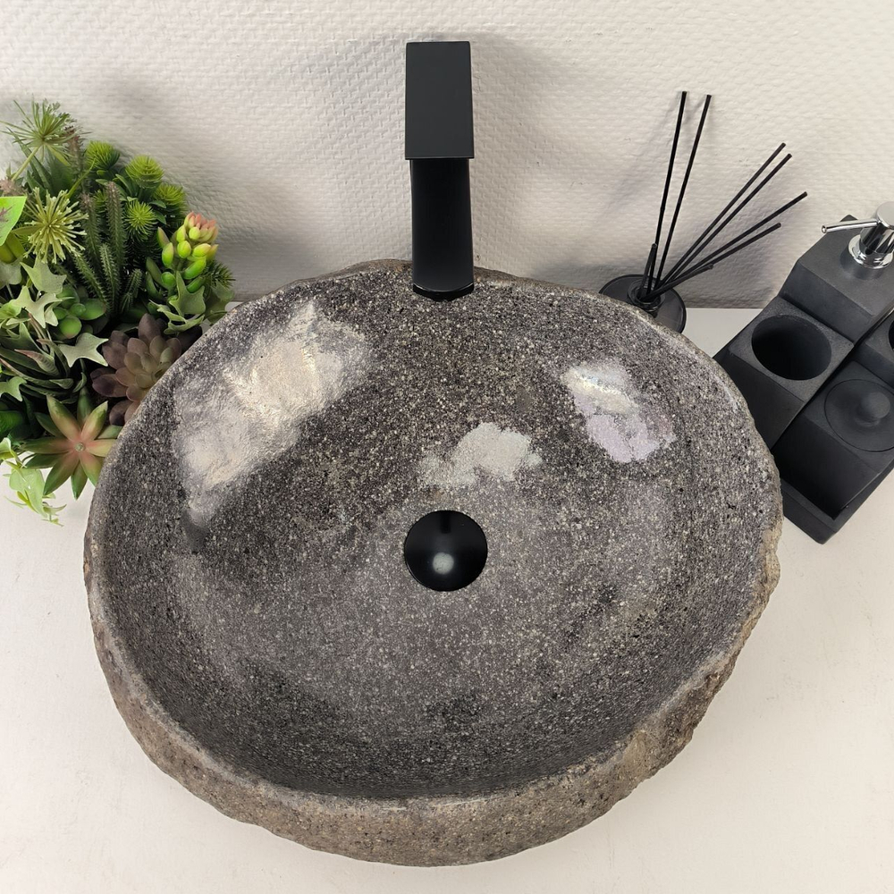 Каменная раковина из речного камня RS-05014 (47*44*15) 0856 из натурального камня