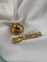 Кольцо золотистое "Узел" рельефное