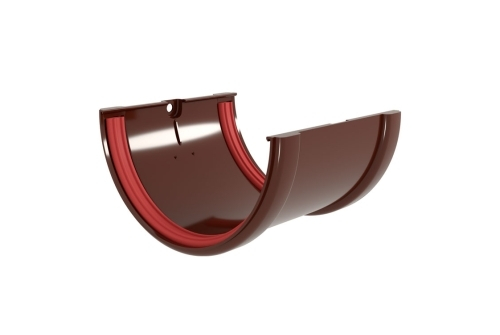 Соединитель желобов ПВХ стандарт шоколад GL