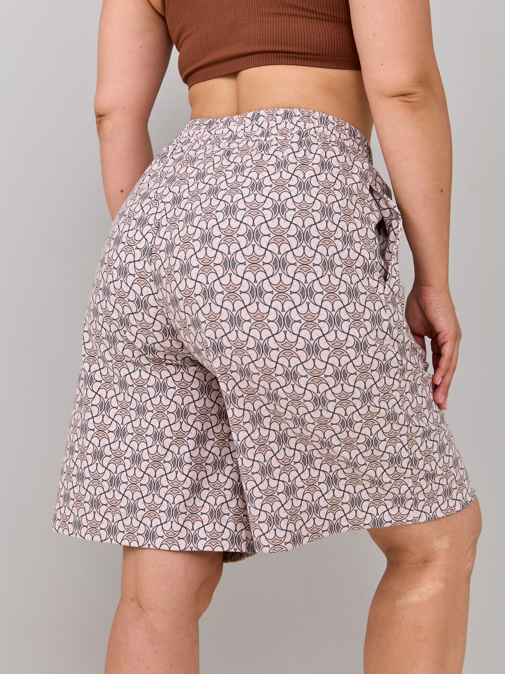 Шорты Н-147/бежевый-орнаментджинс