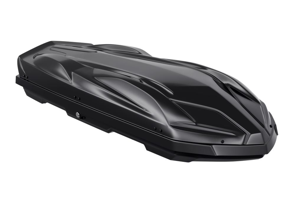 Автобокс на крышу автомобиля "Cybort F1" 410 л, с защитным покрытием (черный матовый) / ТюнАвто
