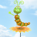 Штекер садовый "Гусеница на подсолнухе" 14*10*60см