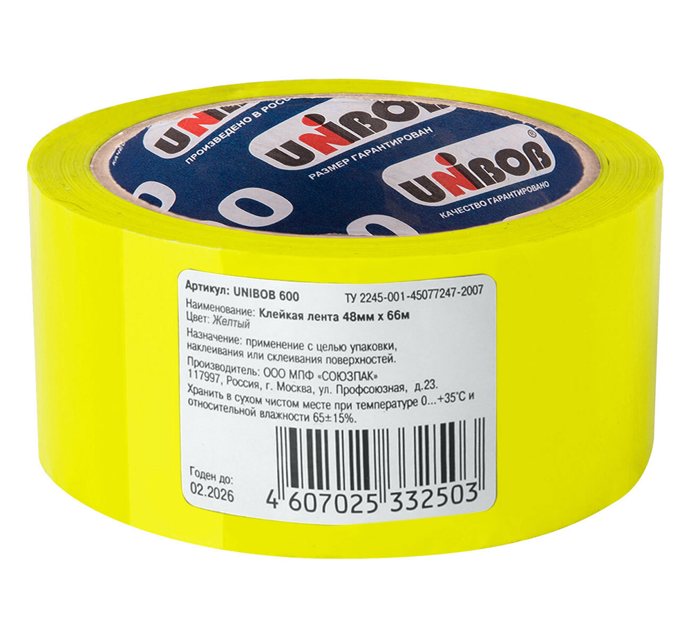 Скотч Unibob 50мм*25м для Желтый не оригинал