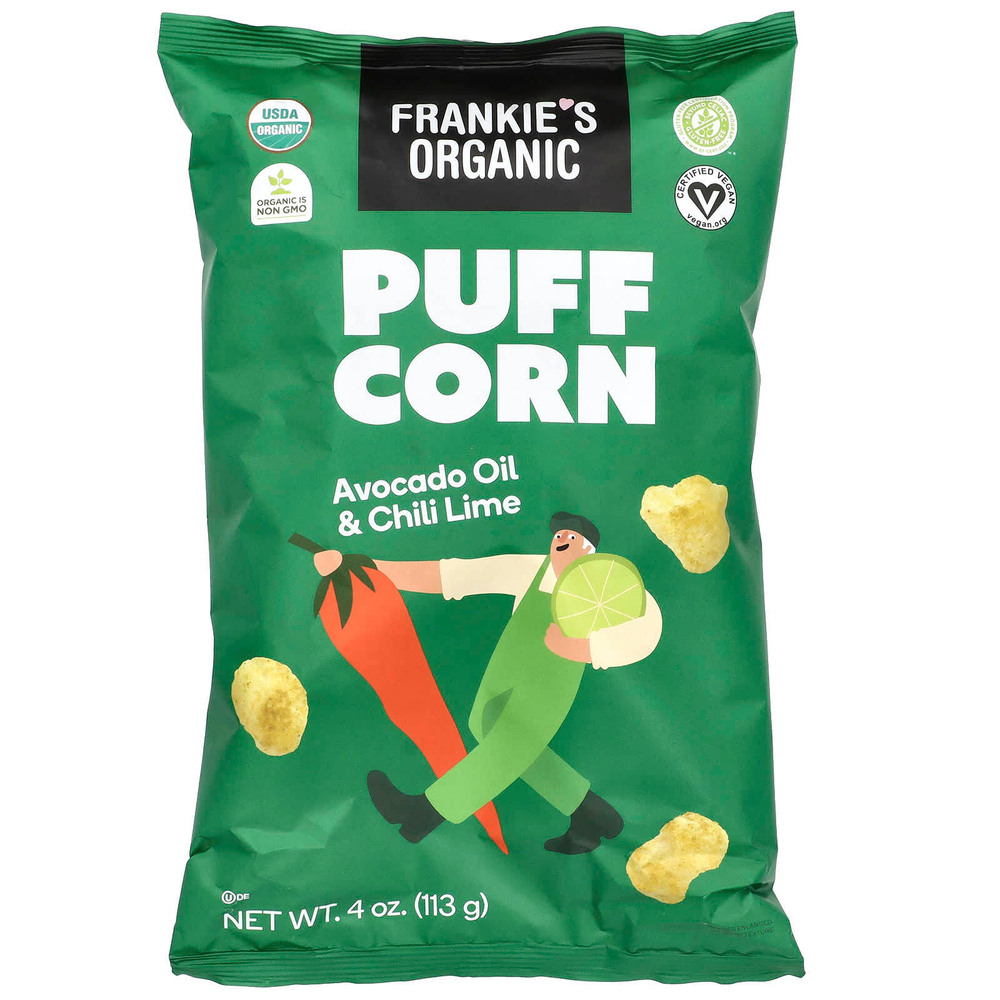 Frankie's Organic, Puff Corn, масло авокадо и лайм чили, 113 г (4 унции)