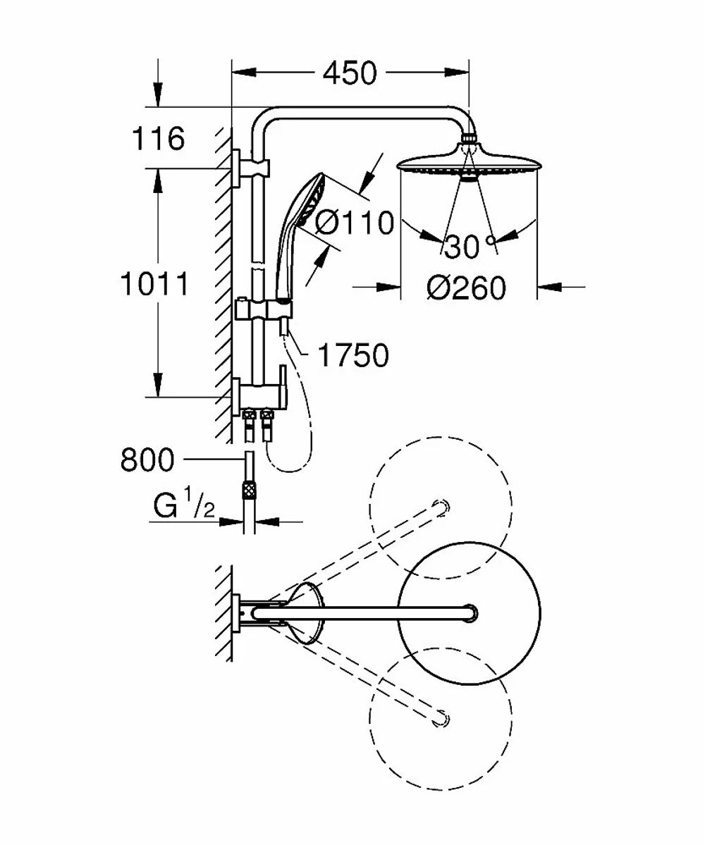Душевая система Grohe Euphoria System 260 27421002 хром