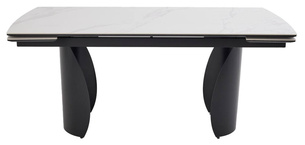 Стол М-City DISAUR Ольхон 180 Белый мрамор матовый, керамика, Черный каркас