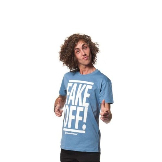 Футболка HORSEFEATHERS FAKE OFF Denim Blue