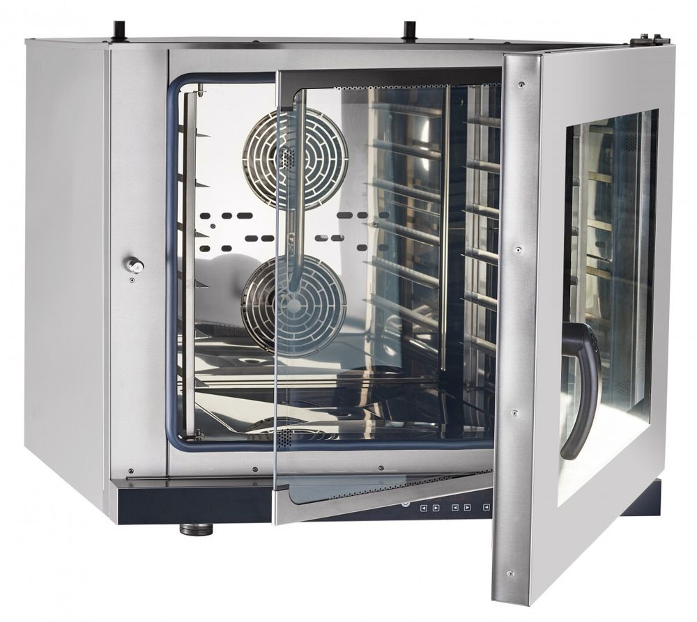 11000026896 Абат Конвекционная печь КЭП-6П, 6 уровней, 400х600 мм, нерж. камера, электронная панель, пароувлажнение, регулировка влажности от 0 до 100%, реверс, память на 110 программ, до 4-ех этапов в программе, без противней