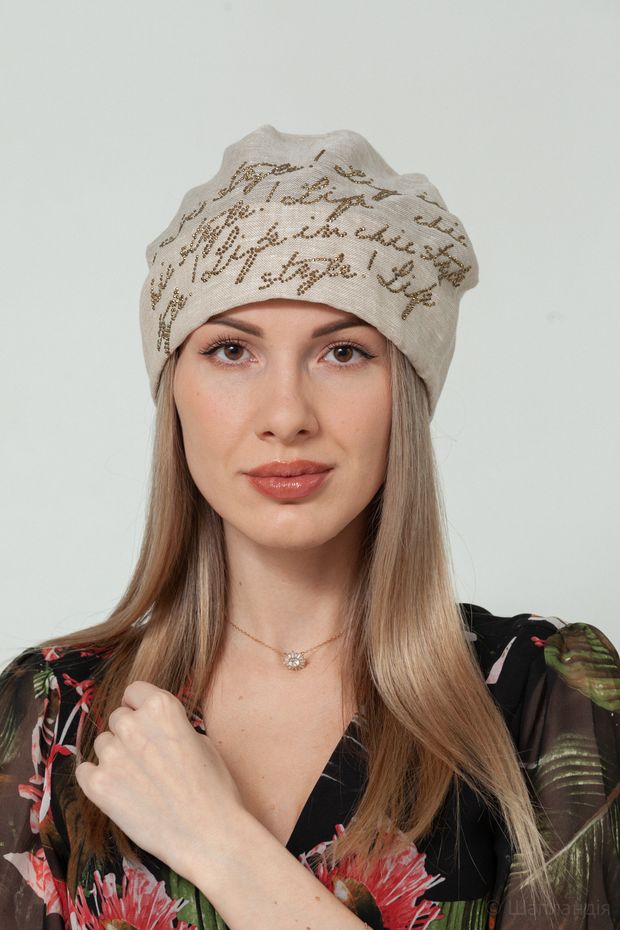 Стиль росчерк бандана (Серо-голубой / 57-58 / 30х30х6 / б/р / Лен / 0.3)