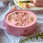 Букет зефира в шляпной коробке - нежность в розовом