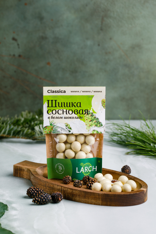 Шишка сосновая БЕЛАЯ КЛАССИКА / 60 г / дой-пак / LARCH