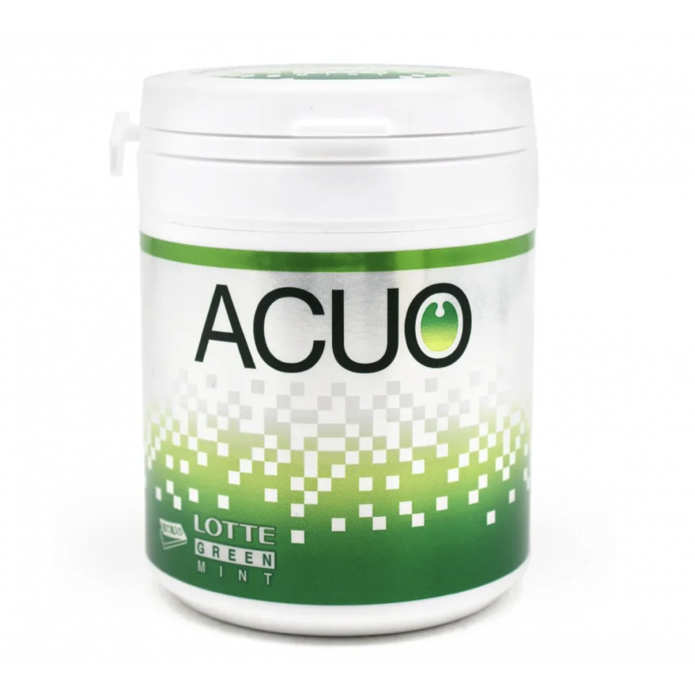 Резинка жевательная ACUO Green Mint SlimBottle зелёная мята, Lotte 125г, 1/6/36