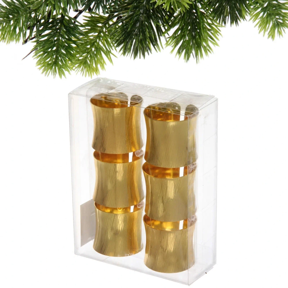 Набор колец для салфеток 6шт «Камея» 4*4см, золото