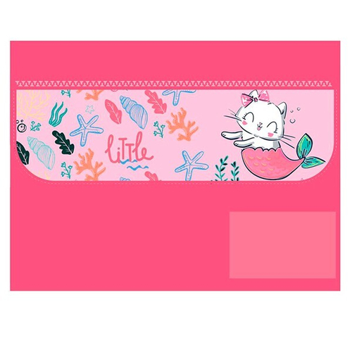 Папка для труда А4 клапан/ручка ткань/пластик "Милая которусалка" раскладная