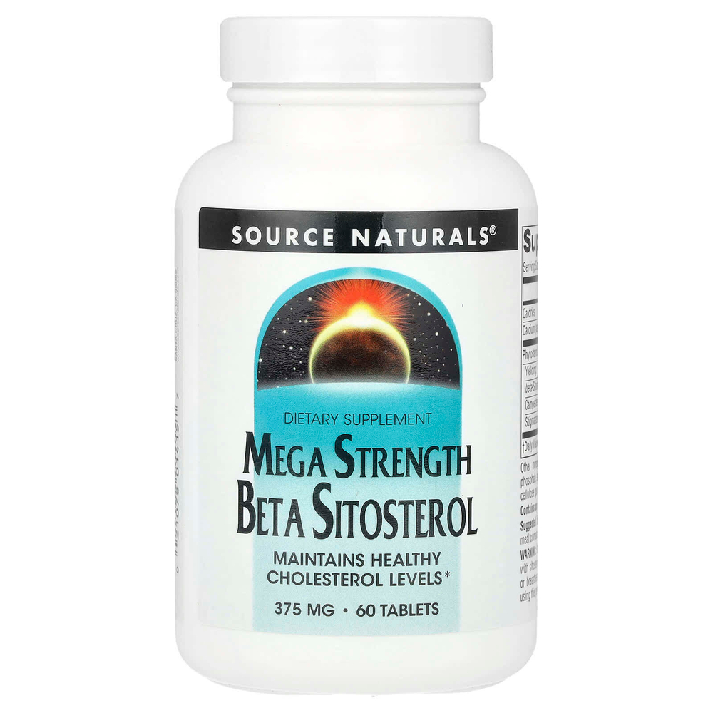 Source Naturals, Бета-ситостерол Mega Strength, 375 мг, 60 таблеток