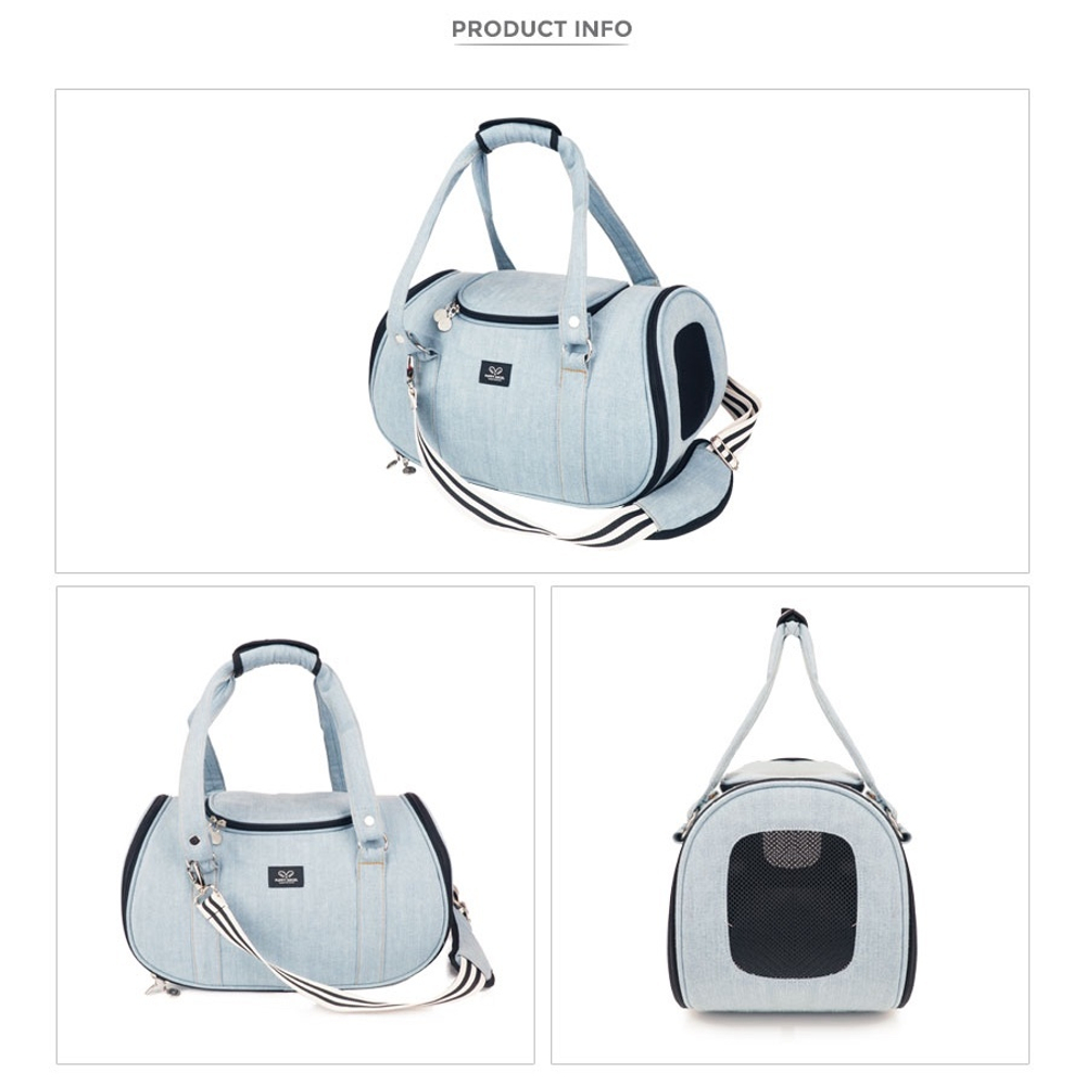 111 Сумка авиа "Фаворит" , джинсовая / сумка-переноска для САМОЛЕТА Puppy Angel / DENIM "Herringbone Travel Carrier"