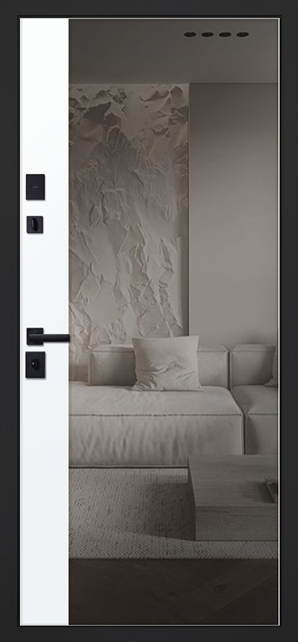 Стальная дверь "Plata" с зеркалом