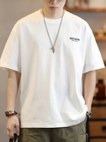 Футболка с круглым воротом и короткими рукавами для мужчин с принтом