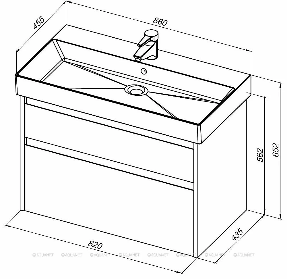 Тумба с раковиной Aquanet Nova Lite 249937 85 дуб рошелье