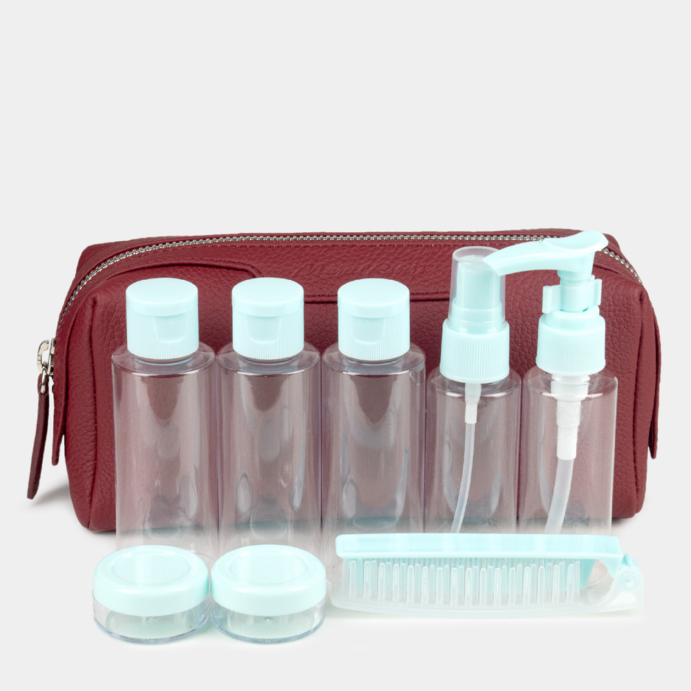 Нессесер Tube из кожи теленка вишневого цвета