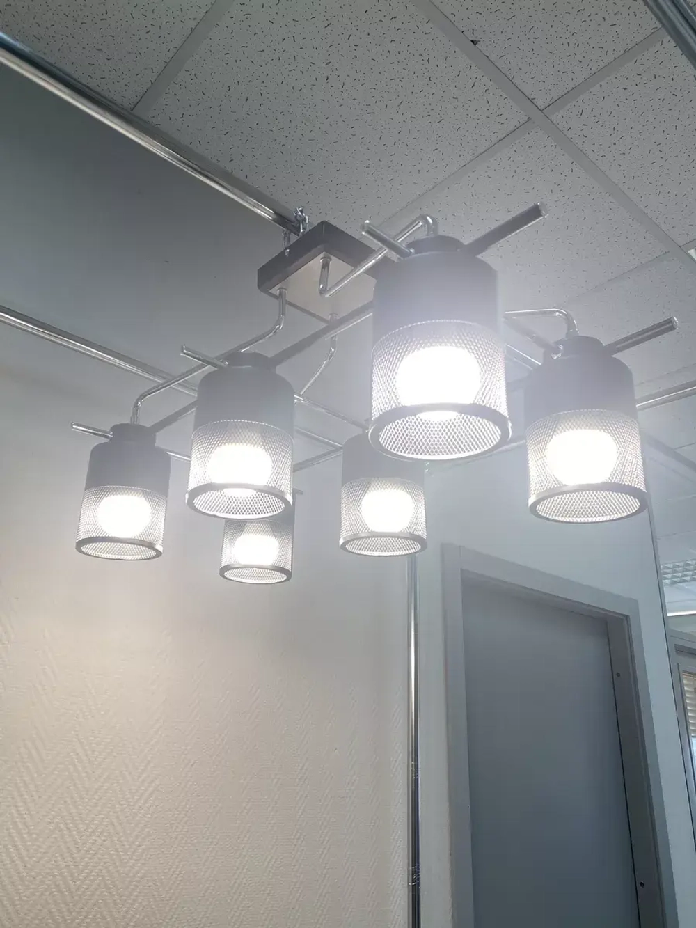 Люстра потолочная MUDI E27*6*60W черный хром