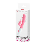 Нежно-розовый вибратор с клиторальным отростком 19,2см Pretty Love Peter BI-014706-1