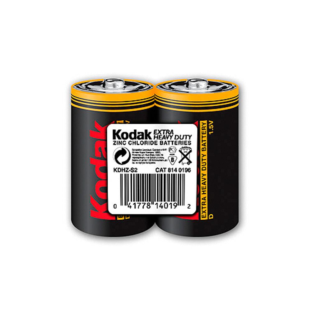 Батарейки Kodak R20-2S SUPER HEAVY DUTY Zinc [KDHZ 2S] | Батарейки Солевые