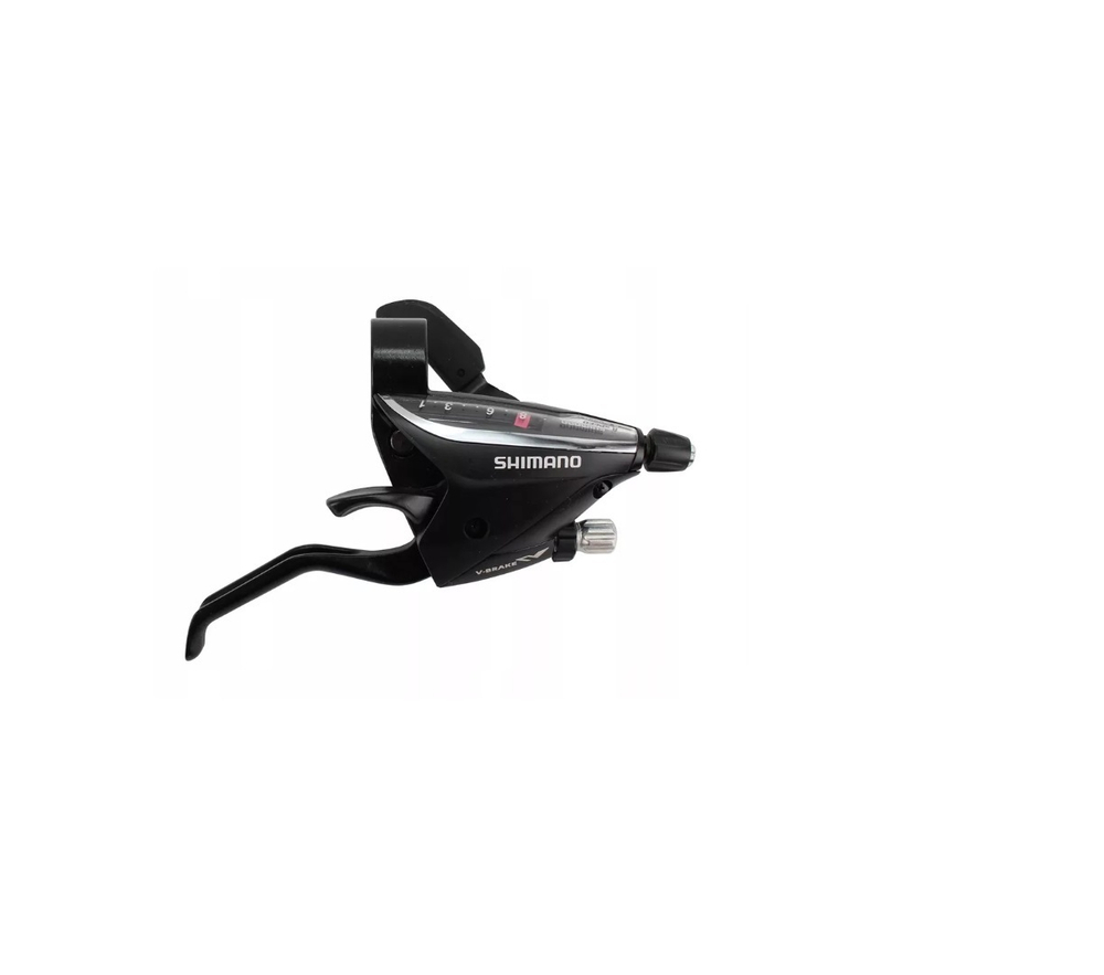 Шифтер/Тормозная ручка Shimano Altus, EF500, правый, 8 скоростей, индикатор, тормозная ручка под 4 пальца, трос 2050, черный OEM