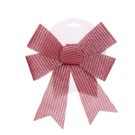 Бант на ёлку "Блестящие полосы" 17*23см. Красный (Серпантин)