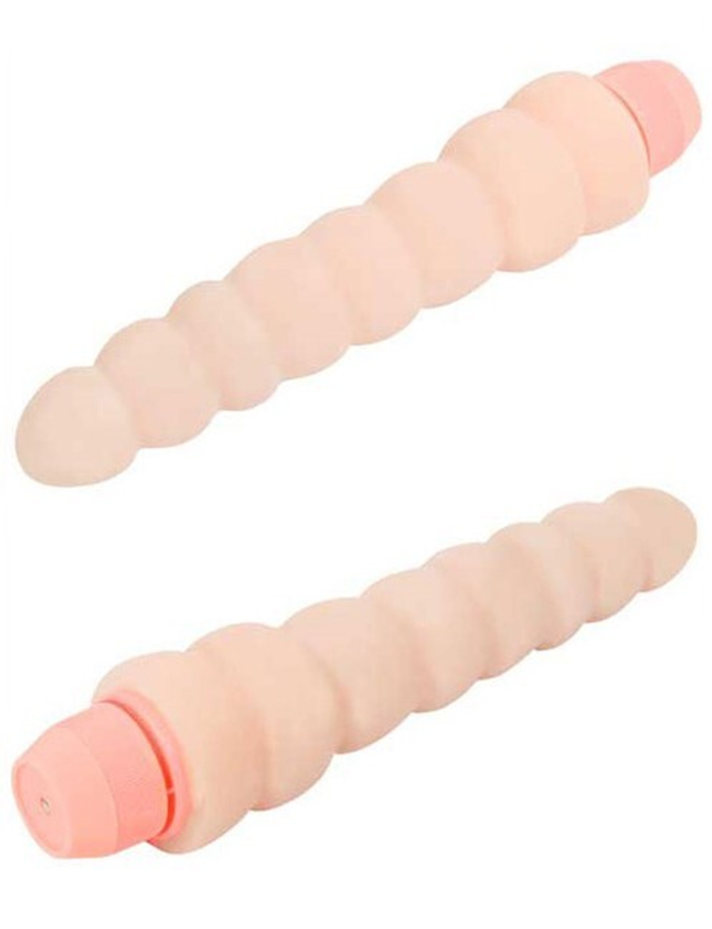 Ребристый гнущийся вибратор UltraSkin Vibro Realistic (Цвет: телесный)