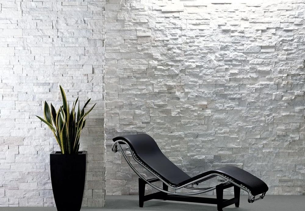 Натуральный камень Кварцит белый Pharaon 180x350x10-20 Модерн