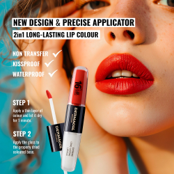 Dermacol 16H Lip Colour - Стойкая помада и блеск для губ, 2× 4 ml