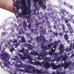Аметист кубик, огранка, р-р 4.6 - 4.7мм, цена за нить 9.5см (1/4)