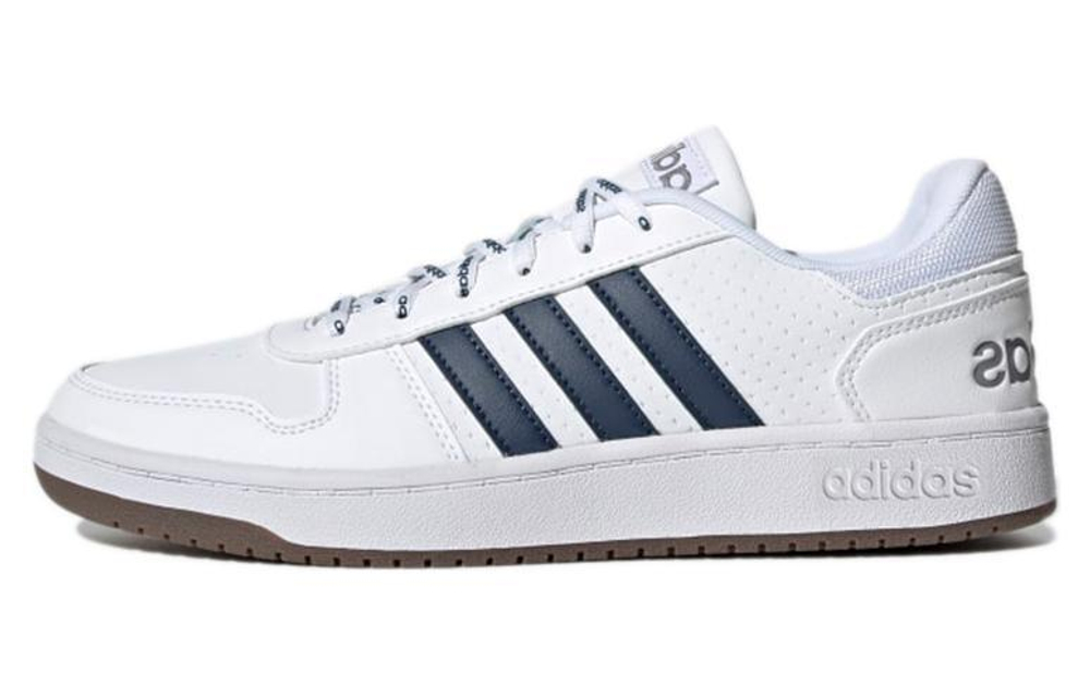 Adidas neo Hoops 2.0 non-slip wear-resistant low-cut retro basketball shoes for men and women with the same white and blue