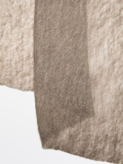 Massimo Dutti Шарф из 100% кашемира, натуральный, кротово-коричневый