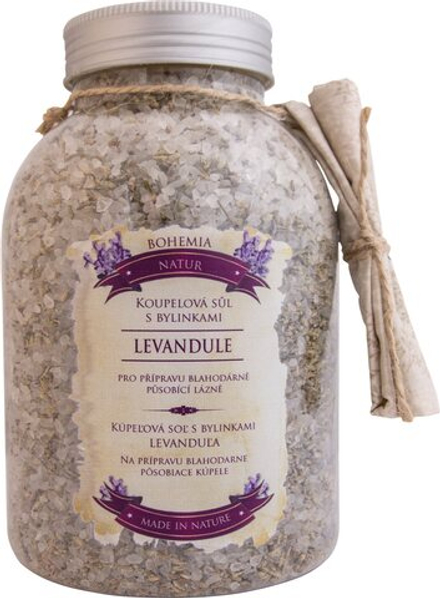 Bohemia Gifts & Cosmetics Bohemia Natur - успокаивающая соль для ванн с травами и лавандой /   1200  g  / GTIN 8594023334478