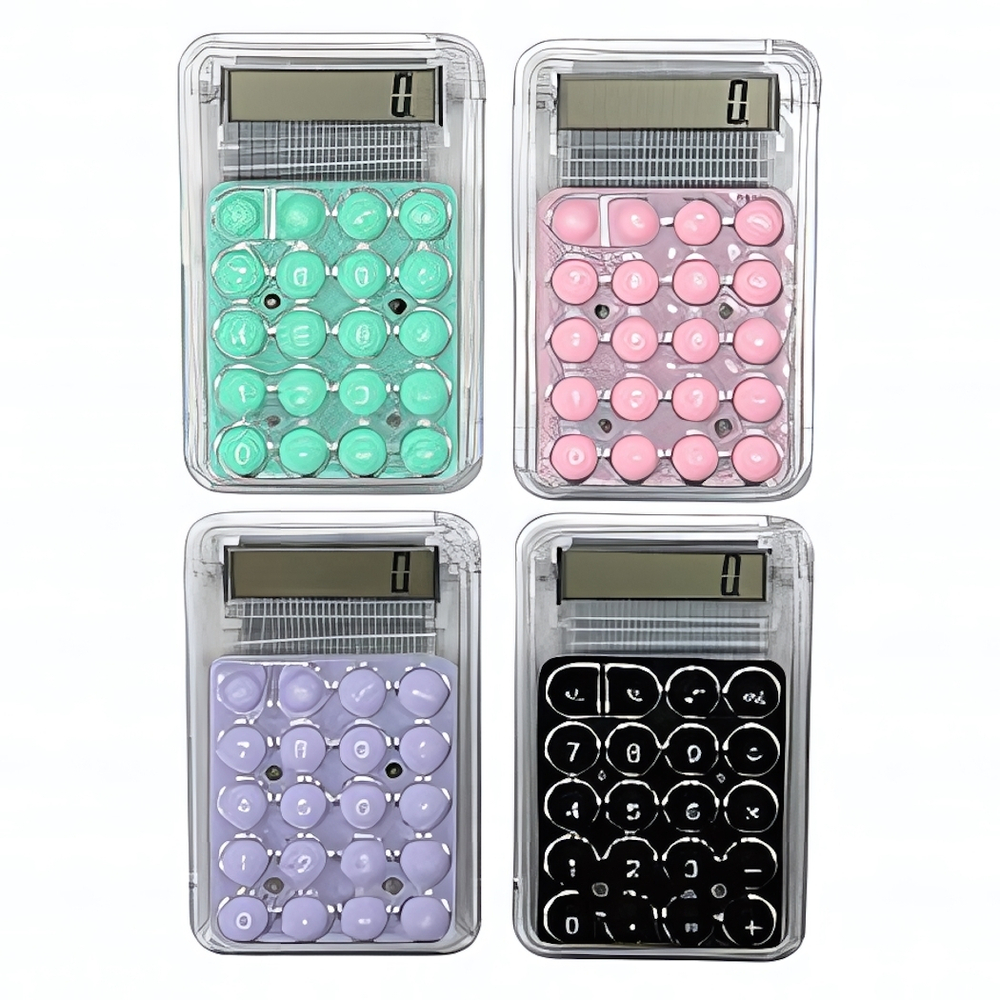 Калькулятор карманный, 8,5*5,5см. прозрачный, цвет в ассортименте (Центрум)