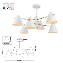 Люстра Rivoli Chelsea 3141-306 6 х Е14 40 Вт модерн | Rivoli