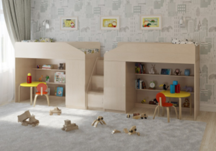 Двухъярусная кровать КарИВи Легенда 11.8  Дуб Молочный  Дуб Молочный