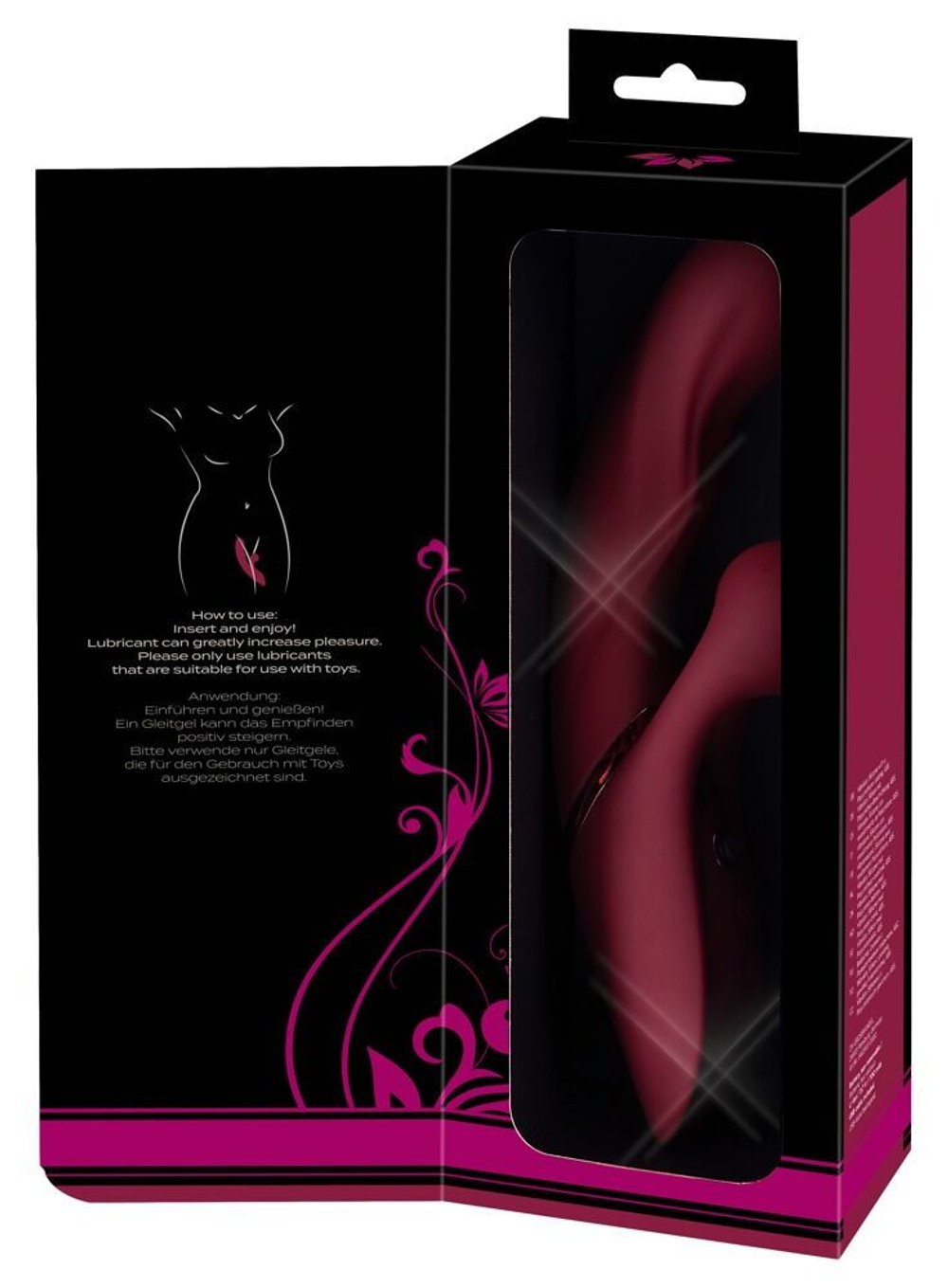 Малиновый вибратор-кролик с функцией постукивания 2 Function Rabbit Vibrator - 22,3 см.